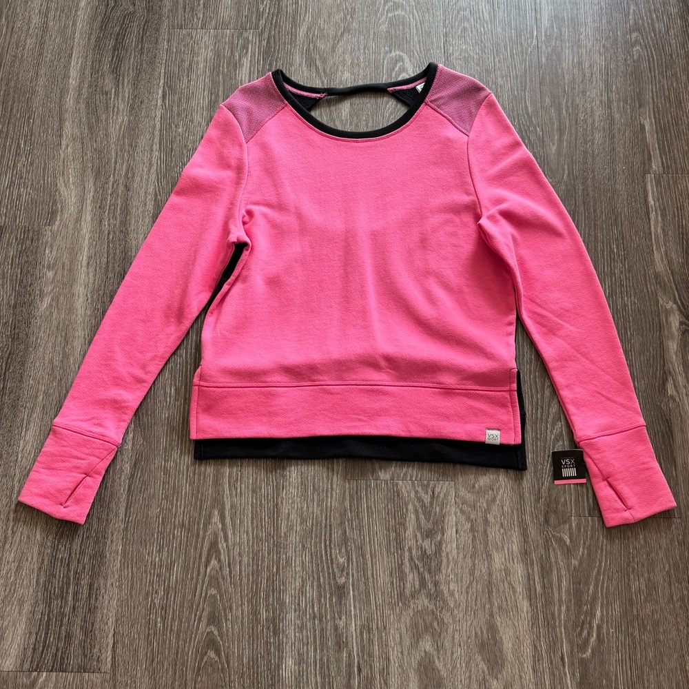 Victoria’s Secret VSX Sport Pink and Black Sweatshirt - Small - NWT